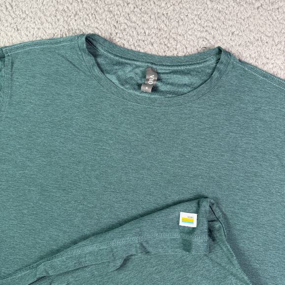 Vuori Strato Tech Shirt Mens M Green Crew Neck Short Sleeve Workout Gym V126 - Picture 1 of 9